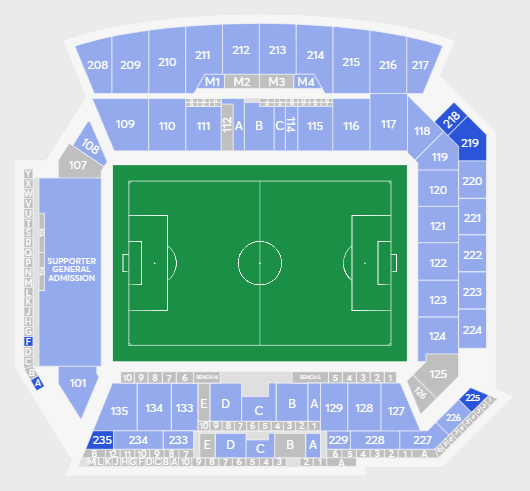LAFC 손흥민 경기 일정(2025시즌), 중계 채널, 직관 팁까지 총정리! 2 손흥민 경기 일정 확인, BMO Stadium 좌석배치도(출처 : Ticket Master)
